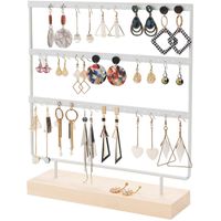 Simple Style Rectangle Solid Wood Metal Jewelry Display Jewelry Rack sku image 4