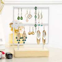 Simple Style Rectangle Solid Wood Metal Jewelry Display Jewelry Rack main image 5