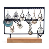 Simple Style Rectangle Solid Wood Metal Jewelry Display Jewelry Rack main image 1