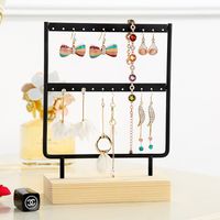 Simple Style Rectangle Solid Wood Metal Jewelry Display Jewelry Rack main image 3
