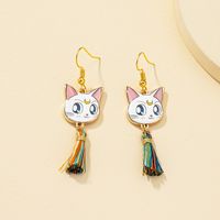 Retro Fashion Tassel Animal Smiley Earrings main image 1