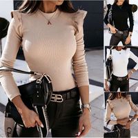 Women's Long Sleeve Rib-knit Casual Fashion Solid Color main image 1