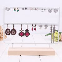 Simple Style Rectangle Solid Wood Metal Jewelry Display Jewelry Rack main image 4