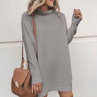 New  Long-sleeved Round Neck Women's Midi Dress main image 6