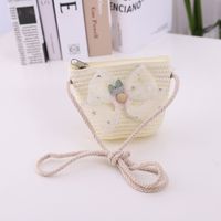 Summer New Bow Lace Straw Hat Bag Suit Cute Princess Girl Travel Sun Hat Wholesale sku image 3