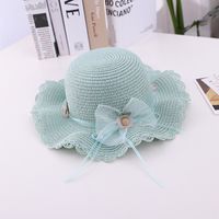 Summer New Bow Lace Straw Hat Bag Suit Cute Princess Girl Travel Sun Hat Wholesale sku image 10