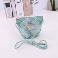 Summer New Bow Lace Straw Hat Bag Suit Cute Princess Girl Travel Sun Hat Wholesale sku image 5