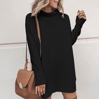 Nouvelle Robe Midi Femme Col Rond Manches Longues sku image 9