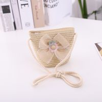 Summer New Bow Lace Straw Hat Bag Suit Cute Princess Girl Travel Sun Hat Wholesale sku image 2