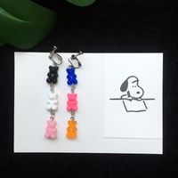 Cute Candy Color Cute Bear Earrings Resin Drop Earrings sku image 7