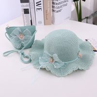 Summer New Bow Lace Straw Hat Bag Suit Cute Princess Girl Travel Sun Hat Wholesale sku image 15
