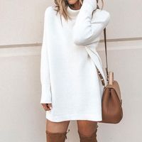 New  Long-sleeved Round Neck Women's Midi Dress main image 3