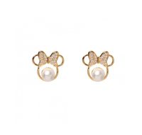 Fashion Bow Knot Alloy Rhinestone Artificial Pearl Ear Studs main image 3