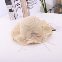 Summer New Bow Lace Straw Hat Bag Suit Cute Princess Girl Travel Sun Hat Wholesale sku image 7