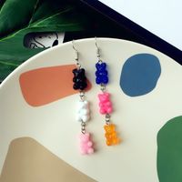 Cute Candy Color Cute Bear Earrings Resin Drop Earrings sku image 4