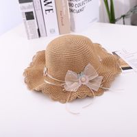 Summer New Bow Lace Straw Hat Bag Suit Cute Princess Girl Travel Sun Hat Wholesale sku image 9