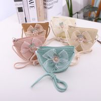 Summer New Bow Lace Straw Hat Bag Suit Cute Princess Girl Travel Sun Hat Wholesale main image 4