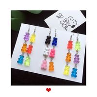 Cute Candy Color Cute Bear Earrings Resin Drop Earrings main image 6