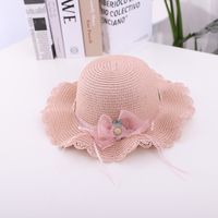 Summer New Bow Lace Straw Hat Bag Suit Cute Princess Girl Travel Sun Hat Wholesale sku image 6