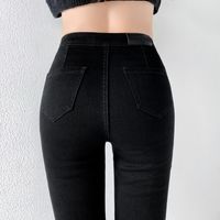 2022 New European And American Retro Slim Fit And Thin Elastic Bag Hip Skinny Soft Jeans Women's Clothing main image 4
