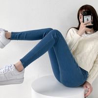 2022 Neue Europäische Und Amerikanische Retro Slim Fit Und Dünne Elastische Tasche Hüftdünne Weiche Jeans Damenbekleidung main image 5