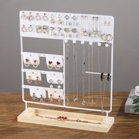 New Detachable Slotted Wood Base Jewelry Display Stand Home Earrings Storage Rack Hanging Necklace Rack Jewelry Storage Rack main image 2