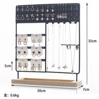 New Detachable Slotted Wood Base Jewelry Display Stand Home Earrings Storage Rack Hanging Necklace Rack Jewelry Storage Rack sku image 2