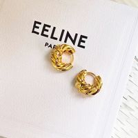 Retro Solid Color Copper Earrings Plating Copper Earrings main image 3