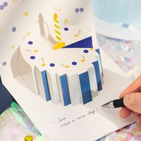 Teacher's Day Gift Creative Three-dimensional Advanced Greeting Card 3d Birthday Cake Handwriting Gratitude Blessing Small Card Message Card main image 5