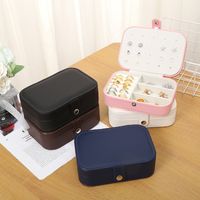 Fashion Solid Color Pu Leather Jewelry Boxes main image 1