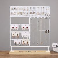 New Detachable Slotted Wood Base Jewelry Display Stand Home Earrings Storage Rack Hanging Necklace Rack Jewelry Storage Rack main image 1