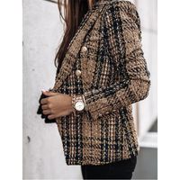 Lady Commute Houndstooth Plaid Metal Button main image 9