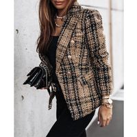 Lady Commute Houndstooth Plaid Metal Button sku image 8