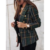 Lady Commute Houndstooth Plaid Metal Button main image 4