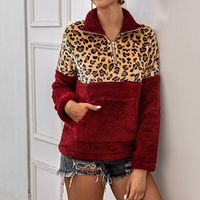 Autumn And Winter New Fashion Long-sleeved Leopard Print Stitching Long-sleeved Top sku image 21