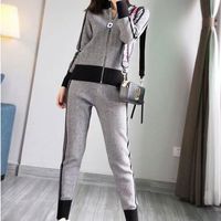 Women's Casual Spiral Stripe Knitted Fabric Rib-knit Pants Sets main image 7