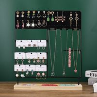 New Detachable Slotted Wood Base Jewelry Display Stand Home Earrings Storage Rack Hanging Necklace Rack Jewelry Storage Rack main image 5