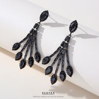 Fashion Tassel Copper Plating Inlay Artificial Diamond Pearl Drop Earrings 1 Pair sku image 10