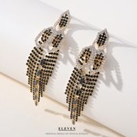 Fashion Tassel Copper Plating Inlay Artificial Diamond Pearl Drop Earrings 1 Pair sku image 11