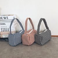 Women's Small Polyester Houndstooth Fashion Cylindrical Zipper Underarm Bag main image 5