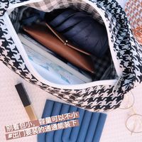 Women's Small Polyester Houndstooth Fashion Cylindrical Zipper Underarm Bag main image 6