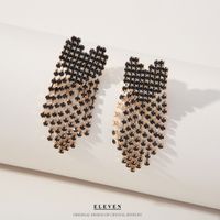 Fashion Tassel Copper Plating Inlay Artificial Diamond Pearl Drop Earrings 1 Pair sku image 1