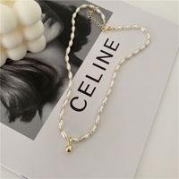Retro Style Imitation Pearl Round Beads Pendant Necklace Clavicle Chain main image 2