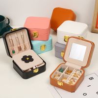 Simple Style Solid Color Pu Leather Jewelry Boxes main image 6