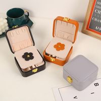 Simple Style Solid Color Pu Leather Jewelry Boxes main image 2