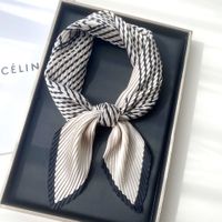 Women's Simple Style Stripe Satin Silk Scarves sku image 5