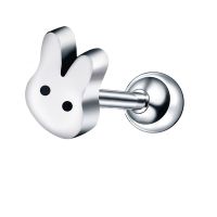 Fashion Rabbit Star Stainless Steel Plating Ear Studs 1 Piece main image 5