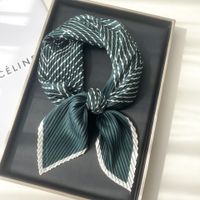 Women's Simple Style Stripe Satin Silk Scarves sku image 1