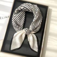 Women's Simple Style Stripe Satin Silk Scarves sku image 4