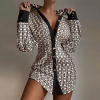 Women's Blouse Long Sleeve Blouses Button Fashion Printing sku image 1
